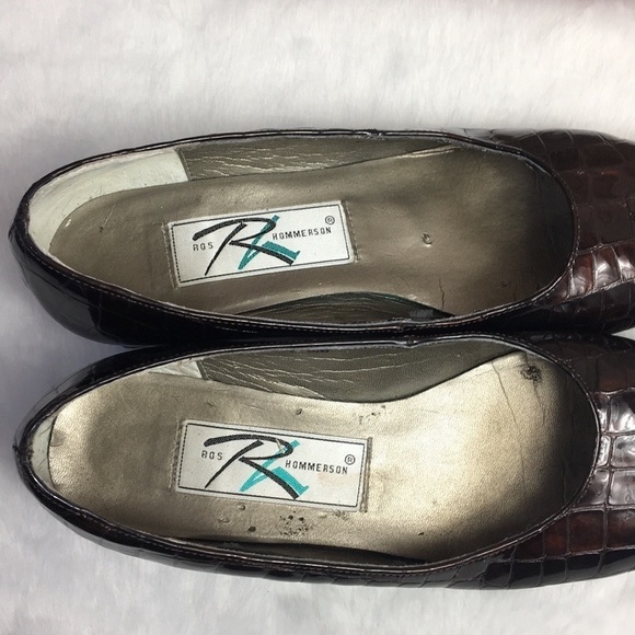 Ros Hommerson Brown size 8 croc Low Heel Pumps shoes corpcore - Picture 4 of 7